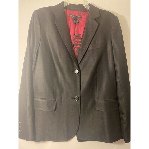 Marc by MARC JACOBS Two Button Wool Blend Blazer Casual Business Size 10 Black - Picture 5 of 11